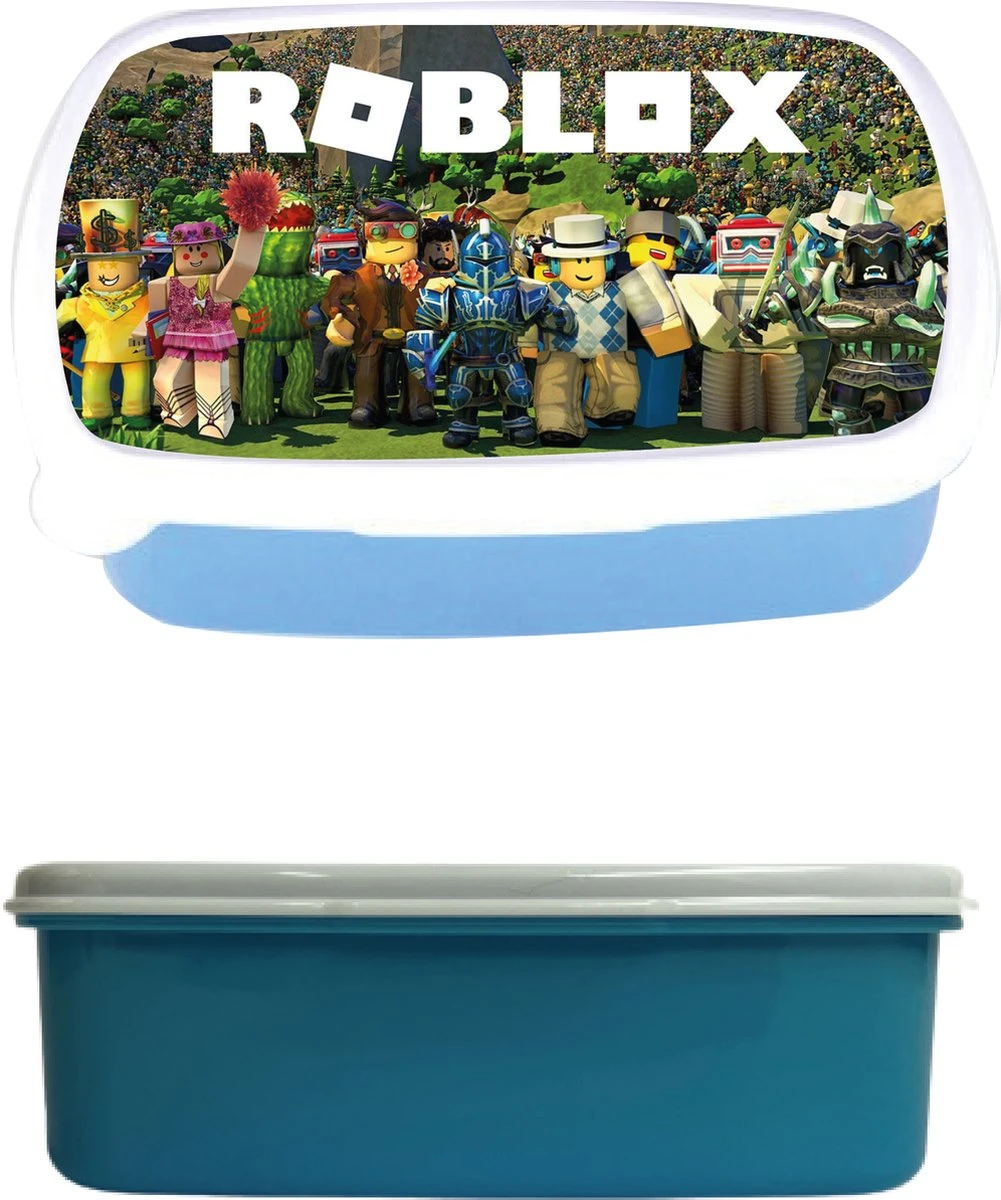Broodtrommel - Lunchbox - Roblox - Blauw - Schoolspullen 3 Broodtrommel - Lunchbox - Roblox - Blauw - Schoolspullen