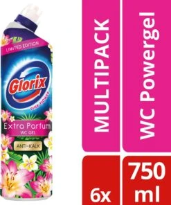 Glorix WC Powergel Toiletreiniger Pink Flower - 6 X 750 Ml - Voordeelverpakking -Dagelijkse Benodigdheden Winkel 1003x1200