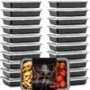 Meal Prep Bakjes - 20 Stuks - 1 Compartiment - Lunchbox - Diepvriesbakjes - Vershoudbakjes - Plastic Bakjes Met Deksel - Magnetron Bakjes Met Deksel - Meal Prep - Vershouddoos - 1L - BPA Vrij - Fitcrafters -Dagelijkse Benodigdheden Winkel 1162x1200 2