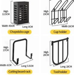 Doogo® Afdruiprek Met Lekbak 2 Laags – Inklapbaar - Muur Hangen Mogelijke - Afwasrek – Met 2 Lekbakken – Extra Accessories Voor Servies En Snijplanken - RVS -Dagelijkse Benodigdheden Winkel 1180x1200