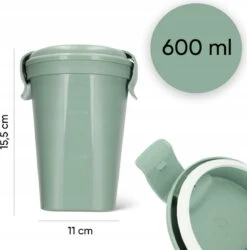 Curver Lunch & Go Beker - Magnetronbestendig - Lunchbeker – Muesli Beker - Soepbeker - Yoghurt Beker To Go – LunchBox - KoffieBeker - Salade Lunchbox - 0,6l – Groen -Dagelijkse Benodigdheden Winkel 1186x1200 2