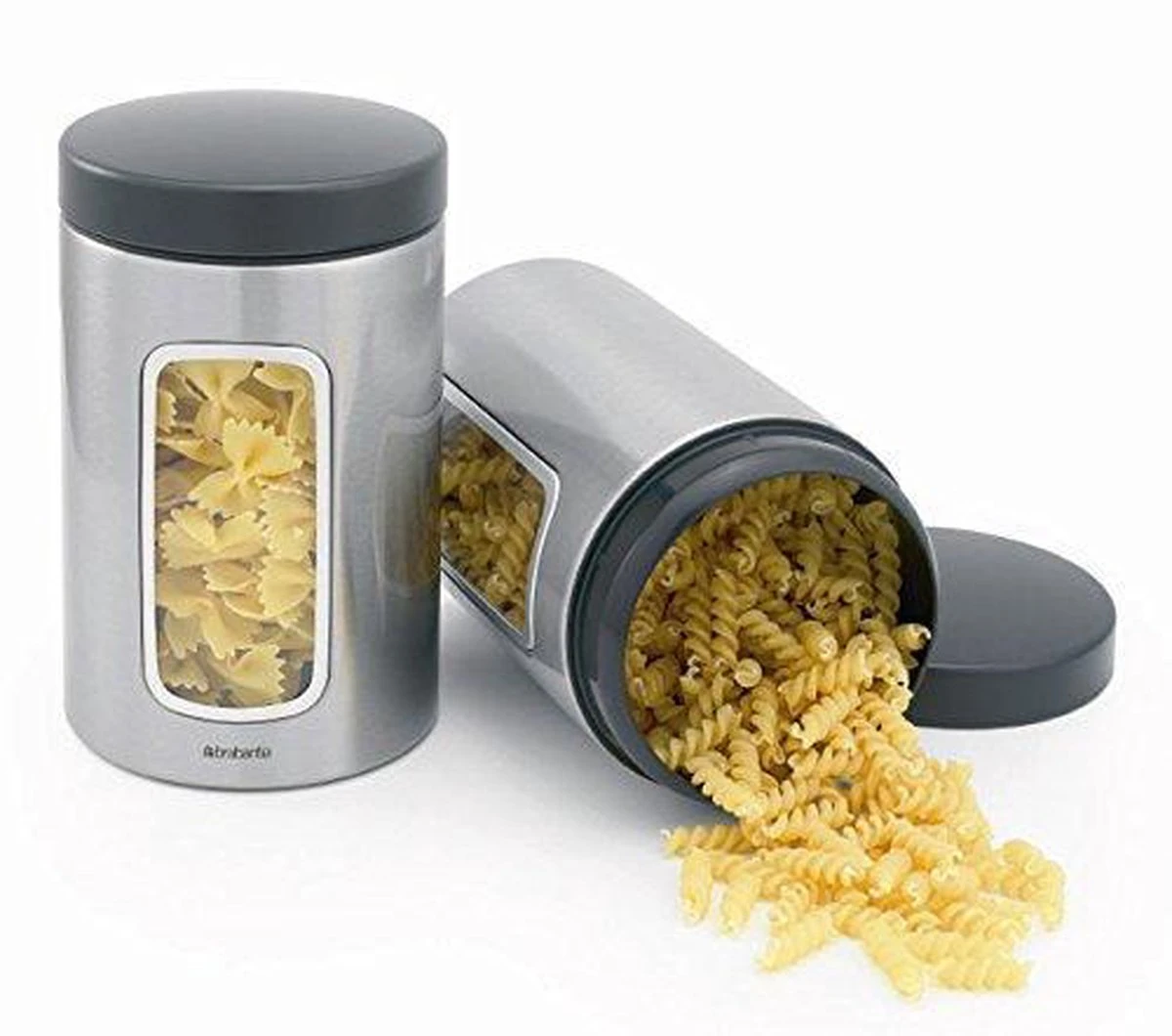 Brabantia Voorraadbus - 1,4 L - Matt Steel Fingerprint Proof / Matt Black Deksel - Met Venster 12 Brabantia Voorraadbus - 1,4 L - Matt Steel Fingerprint Proof / Matt Black Deksel - Met Venster - Afbeelding 10