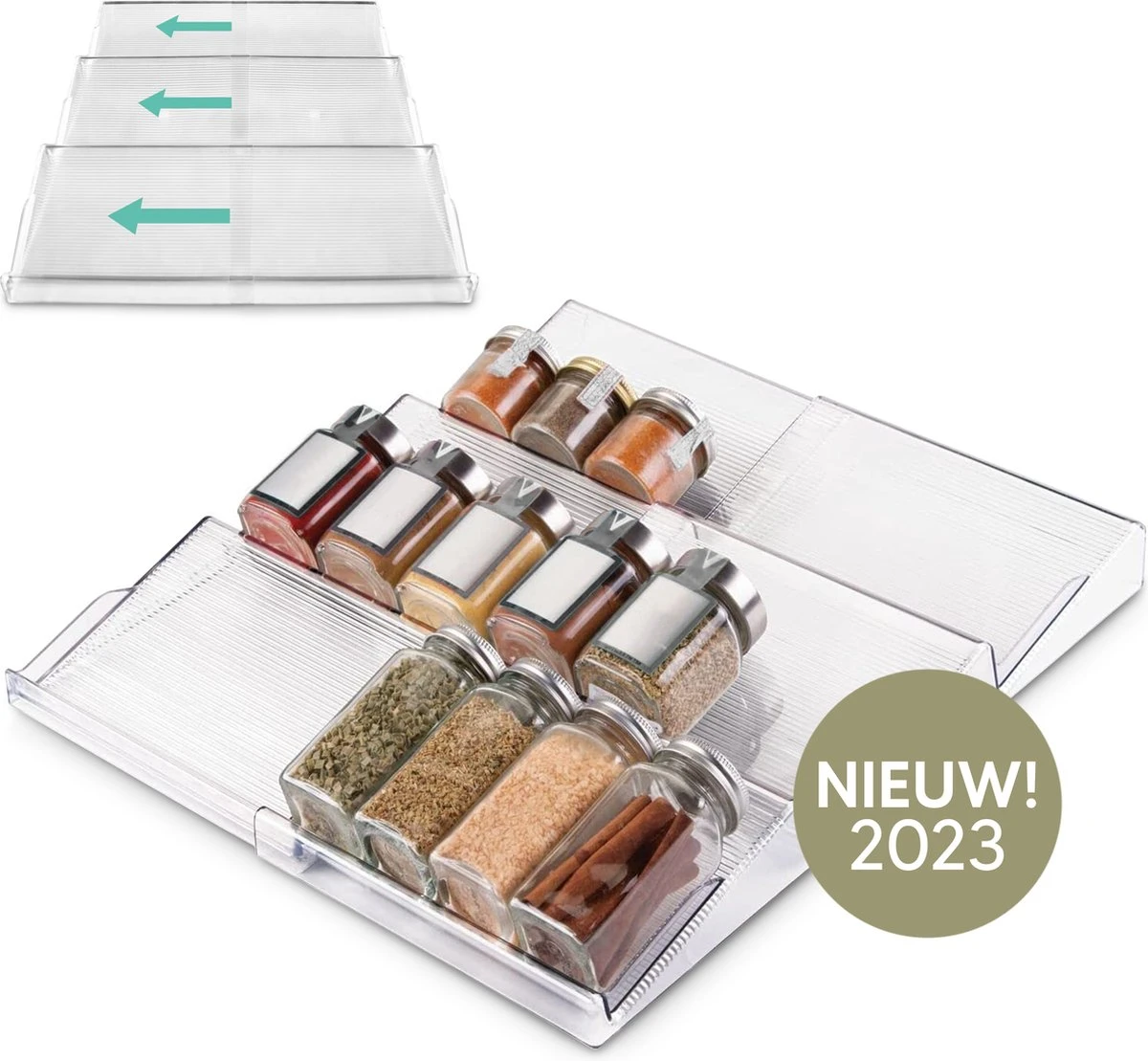 Johannes & Co - 2 Set Kruidenrek Voor Lade - Keuken Organizer - Kruiden Organizer 3 Johannes & Co - 2 Set Kruidenrek Voor Lade - Keuken Organizer - Kruiden Organizer