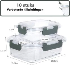 VMCA Glazen Vershoudbakjes Voor Vriezer Oven En Magnetron - 10 Bakjes - Grijs -Dagelijkse Benodigdheden Winkel 1200x1117 3