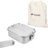 Navaris RVS Broodtrommel Met Verdeler - Meal Prep Bakje - Vershouddoos - Lunchbox - 17 X 13 X 6 Cm - Inhoud 0,8 Liter - Vaatwasbestendig -Dagelijkse Benodigdheden Winkel 1200x1133