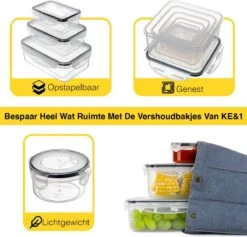 KE&1 Vershoudbakjes - Meal Prep Bakjes - Lunchbox - Diepvriesbakjes - Plastic Bakjes - Keuken - Keukenkast - Bakken -Dagelijkse Benodigdheden Winkel 1200x1153 3