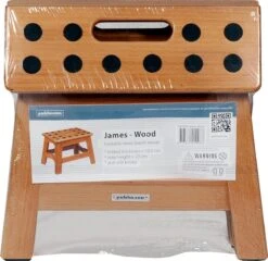 PUHLMANN - Inklapbare Kruk, JAMES, Hout, 23 Cm Hoog, Max 150 Kilo -Dagelijkse Benodigdheden Winkel 1200x1164 2