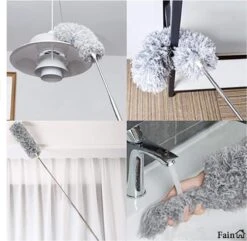 Fain® Plumeau Met Telescoopsteel – Grijs – 80 Tot 280 Cm - Uitschuifbaar – Wasbaar - Flexibel 360° Draaibaar – Duster - Microvezel Ragebol -Dagelijkse Benodigdheden Winkel 1200x1170 1