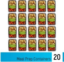 Meal Prep Bakjes - 20 Stuks - 1 Compartiment - Lunchbox - Diepvriesbakjes - Vershoudbakjes - Plastic Bakjes Met Deksel - Magnetron Bakjes Met Deksel - Meal Prep - Vershouddoos - 1L - BPA Vrij - Fitcrafters -Dagelijkse Benodigdheden Winkel 1200x1171 1