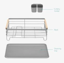 Navaris Afdruiprek Met Uitneembare Bestekhouder - Afwasrek Met Losse Lekbak - Vaatwasrek Met Plateau - Voor Bestek, Borden, Schalen En Pannen -Dagelijkse Benodigdheden Winkel 1200x1189 1