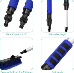 Navaris Telescopische Autowasborstel - Watergevoerde Wasborstel Voor Auto's En Ramen Met Uitschuifbare Lange Handgreep En Zachte Haren - Blauw -Dagelijkse Benodigdheden Winkel 1200x1193
