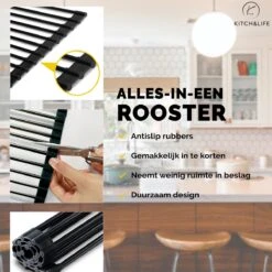 Kitch&Life Afdruiprek Oprolbaar - Mat Zwart - Pannenonderzetter - Afdruipmat - Keukenrek 3-in-1 -Dagelijkse Benodigdheden Winkel 1200x1200 217