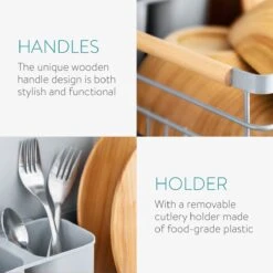 Navaris Afdruiprek Met Uitneembare Bestekhouder - Afwasrek Met Losse Lekbak - Vaatwasrek Met Plateau - Voor Bestek, Borden, Schalen En Pannen -Dagelijkse Benodigdheden Winkel 1200x1200 232