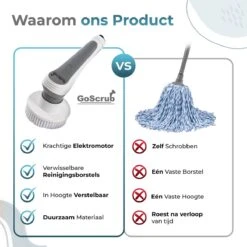 GoScrub® Elektrische Schoonmaakborstel – Elektrische Schrobber - Schrobborstel – Voor Badkamer Of Keuken – Schrobber Met Steel – Luiwagen – Polijstmachine - Poetsmachine Met 10 Opzetstukken 18 GoScrub® Elektrische Schoonmaakborstel – Elektrische Schrobber - Schrobborstel – Voor Badkamer Of Keuken – Schrobber Met Steel – Luiwagen – Polijstmachine - Poetsmachine Met 10 Opzetstukken -Dagelijkse Benodigdheden Winkel 1200x1200 456