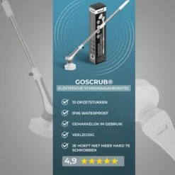 GoScrub® Elektrische Schoonmaakborstel – Elektrische Schrobber - Schrobborstel – Voor Badkamer Of Keuken – Schrobber Met Steel – Luiwagen – Polijstmachine - Poetsmachine Met 10 Opzetstukken 19 GoScrub® Elektrische Schoonmaakborstel – Elektrische Schrobber - Schrobborstel – Voor Badkamer Of Keuken – Schrobber Met Steel – Luiwagen – Polijstmachine - Poetsmachine Met 10 Opzetstukken -Dagelijkse Benodigdheden Winkel 1200x1200 457