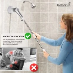 GoScrub® Elektrische Schoonmaakborstel – Elektrische Schrobber - Schrobborstel – Voor Badkamer Of Keuken – Schrobber Met Steel – Luiwagen – Polijstmachine - Poetsmachine Met 10 Opzetstukken 22 GoScrub® Elektrische Schoonmaakborstel – Elektrische Schrobber - Schrobborstel – Voor Badkamer Of Keuken – Schrobber Met Steel – Luiwagen – Polijstmachine - Poetsmachine Met 10 Opzetstukken -Dagelijkse Benodigdheden Winkel 1200x1200 460