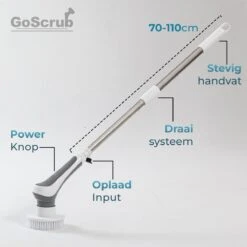 GoScrub® Elektrische Schoonmaakborstel – Elektrische Schrobber - Schrobborstel – Voor Badkamer Of Keuken – Schrobber Met Steel – Luiwagen – Polijstmachine - Poetsmachine Met 10 Opzetstukken 25 GoScrub® Elektrische Schoonmaakborstel – Elektrische Schrobber - Schrobborstel – Voor Badkamer Of Keuken – Schrobber Met Steel – Luiwagen – Polijstmachine - Poetsmachine Met 10 Opzetstukken -Dagelijkse Benodigdheden Winkel 1200x1200 463