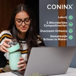 Coninx Yoghurtbeker To Go - Muesli Beker To Go - Lunchbeker - Mueslibeker 640ml (450ml+190ml) - Groen 16 Coninx Yoghurtbeker To Go - Muesli Beker To Go - Lunchbeker - Mueslibeker 640ml (450ml+190ml) - Groen -Dagelijkse Benodigdheden Winkel 1200x1200 514