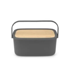Brabantia Nic Broodtrommel - Met Bamboe Deksel - Dark Grey -Dagelijkse Benodigdheden Winkel 1200x1200 522