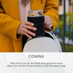 Coninx Yoghurtbeker To Go - Muesli Beker To Go - Lunchbeker - Mueslibeker 640ml (450ml+190ml) - Zwart -Dagelijkse Benodigdheden Winkel 1200x1200 530
