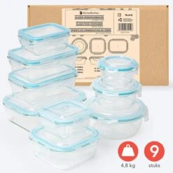 KitchenBrothers Meal Prep Bakjes - Set - Luchtdicht - BPA Vrij - Glas - 9 Stuks 20 KitchenBrothers Meal Prep Bakjes - Set - Luchtdicht - BPA Vrij - Glas - 9 Stuks -Dagelijkse Benodigdheden Winkel 1200x1200 566