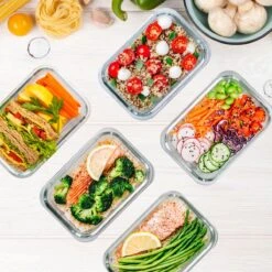 KitchenBrothers Meal Prep Bakjes - Set - Luchtdicht - BPA Vrij - 1L - Glas - 5 Stuks -Dagelijkse Benodigdheden Winkel 1200x1200 586
