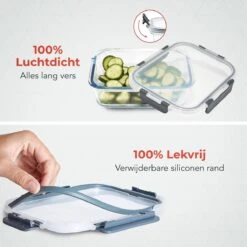 KitchenBrothers Meal Prep Bakjes - Set - Luchtdicht - BPA Vrij - 1L - Glas - 5 Stuks -Dagelijkse Benodigdheden Winkel 1200x1200 589
