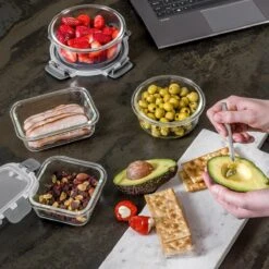 Vershoudbakjes - Meal Prep Bakjes - Diepvriesbakjes - Vershouddoos - Vershoudbakjes Set - Glas - 12 Stuks - BPA Vrij - Stosh -Dagelijkse Benodigdheden Winkel 1200x1200 600