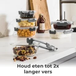 Vershoudbakjes - Meal Prep Bakjes - Diepvriesbakjes - Vershouddoos - Vershoudbakjes Set - Glas - 12 Stuks - BPA Vrij - Stosh -Dagelijkse Benodigdheden Winkel 1200x1200 605