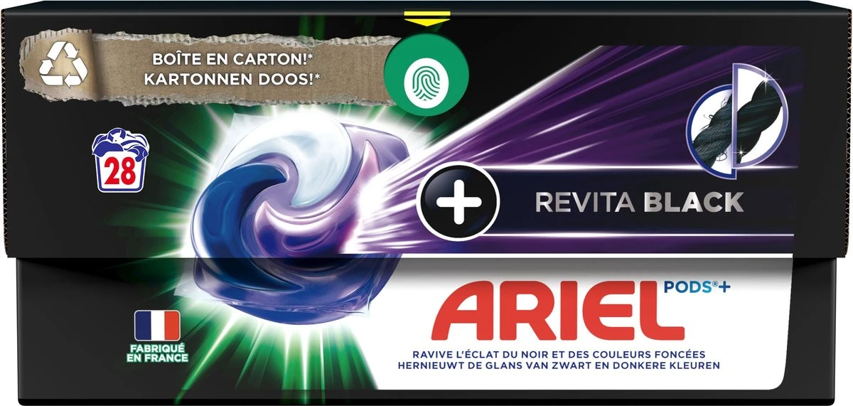 Ariel Wasmiddel Pods + Revitablack - Voor De Zwarte Was - 4 X 28 Wasbeurten - Voordeelverpakking 6 Ariel Wasmiddel Pods + Revitablack - Voor De Zwarte Was - 4 X 28 Wasbeurten - Voordeelverpakking - Afbeelding 4