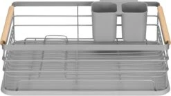 Navaris Afdruiprek Met Uitneembare Bestekhouder - Afwasrek Met Losse Lekbak - Vaatwasrek Met Plateau - Voor Bestek, Borden, Schalen En Pannen -Dagelijkse Benodigdheden Winkel 1200x673