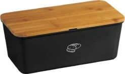Melamine Broodtrommel Met Bamboe Snijplank | Brood Bewaar Doos Met Hoge Kwaliteit Bamboe Snij Plank | Met Bamboe Deksel, Te Gebruiken Als Brood Snijplank | Afm. 34 X 18 X 14 Cm. | Kleur Brood Trommel: ZWART 8 Melamine Broodtrommel Met Bamboe Snijplank | Brood Bewaar Doos Met Hoge Kwaliteit Bamboe Snij Plank | Met Bamboe Deksel, Te Gebruiken Als Brood Snijplank | Afm. 34 X 18 X 14 Cm. | Kleur Brood Trommel: ZWART -Dagelijkse Benodigdheden Winkel 1200x713
