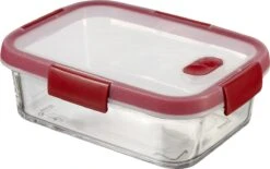 Curver Smart Cook Glazen Vershouddoos - Rechthoekig - 0,9L - Rood