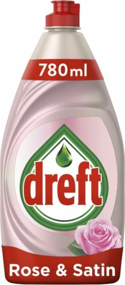 Dreft Clean & Care Rose & Satin Afwasmiddel - 8x780ml - Voordeelverpakking -Dagelijkse Benodigdheden Winkel 528x1200