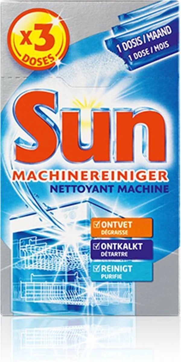 SUN® Sun - Vaatwasmachinereiniger - Pak 3 Dosissen - 2 Stuks 4 SUN® Sun - Vaatwasmachinereiniger - Pak 3 Dosissen - 2 Stuks - Afbeelding 2