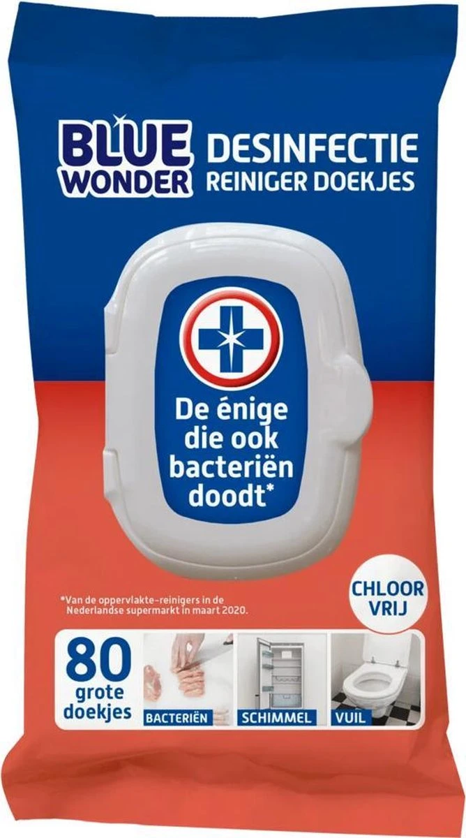 BLUE WONDER XL Desinfectie Reiniger Doekjes 5 BLUE WONDER XL Desinfectie Reiniger Doekjes - Afbeelding 3