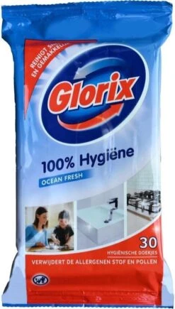 Glorix Doekjes Ocean - 100% Hygiene - 6 X 30 = 180 Vochtige Schoonmaakdoekjes -Dagelijkse Benodigdheden Winkel 682x1200