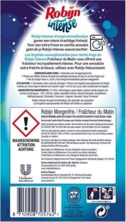 Robijn Intense Morgenfris Droogtrommeldoekjes - 9 X 20 Stuks - Voordeelverpakking -Dagelijkse Benodigdheden Winkel 683x1200