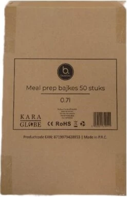 Buxibo - 50 Meal Prep Bakjes - Salade/Lunch Box - Diepvriesbakjes - Vershoudbakjes - Plastic Bakjes Met Deksel - Vershouddoos - Magnetron Vaatwasser Bestendig - 24 Oz/0.7 Liter Inhoud - Herbruikbaar - Kunststof - BPA Vrij - Zwart -Dagelijkse Benodigdheden Winkel 774x1200 1