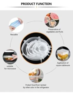 Siliconen Vershoud Deksels – Set Van 6 Stuks – Flexibel – Herbruikbaar – Wit - Stretch Tot Wel 30 Cm -Dagelijkse Benodigdheden Winkel 939x1200 2