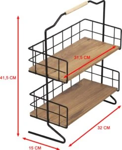 Metalen Keuken Etagere 2 Laags Van Naturn Living | Keuken Opbergrek | Kruidenpotjes Rek | Kruiden Organizer | Keuken Rek Specerijen | Mat Zwart -Dagelijkse Benodigdheden Winkel 971x1200
