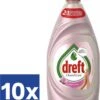 Dreft Clean & Care Afwasmiddel Rose & Satin (Voordeelverpakking) - 10 X 383 Ml -Dagelijkse Benodigdheden Winkel 989x1200